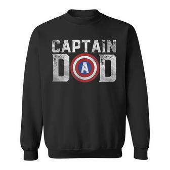 Captain Dad Superhero Men Funny Fathers Day Father Dad Gift For Mens Sweatshirt | Mazezy