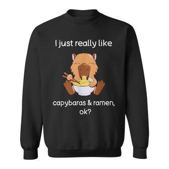 Capybara Ramen Lover Capybaras And Ramen Sweatshirt | Mazezy