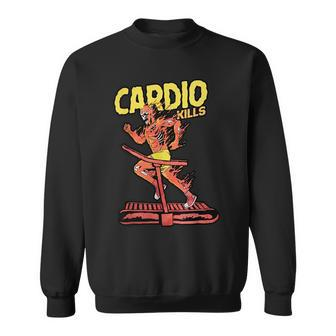 Cardio Kills Skeleton Skull Funny Running Marathon Runner Sweatshirt - Monsterry