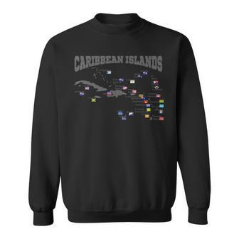 Caribbean Flags Caribbean Map Caribbean Islands Vacation Sweatshirt - Monsterry DE