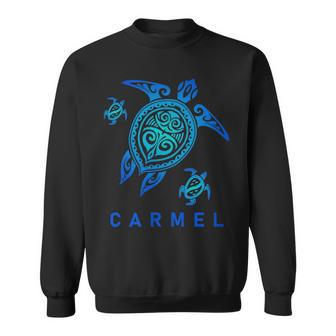 Carmel California Sea Blue Tribal Turtle Sweatshirt | Mazezy