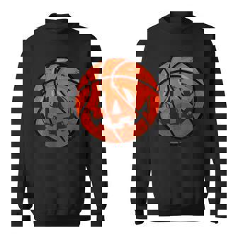 Carved Basketball Jack O Lantern Pumpkin Vintage Halloween Basketball Funny Gifts Sweatshirt | Mazezy