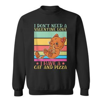 Cat And Pizza Italian Food Pizzaholics Pizza Lover Sweatshirt | Mazezy