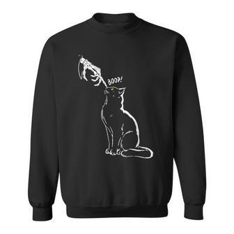 Cat Black Lover Skeleton Hand Boop Halloween Sweatshirt | Mazezy