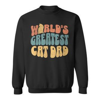 Cat Dad Worlds Greatest Cat Dad Cat Dad Funny Gifts Sweatshirt | Mazezy
