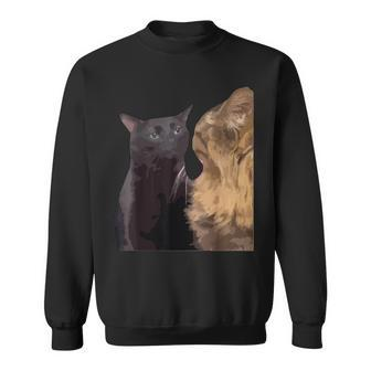 Cat Zoning Out Meme Popular Internet Meme Sweatshirt - Monsterry