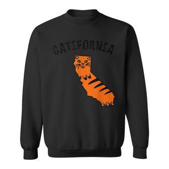 Catifornia California Map Silhouette Cute Cat Kitty Sweatshirt | Mazezy