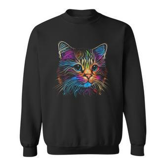 Cats Colorful Cat Cats Head Catlovers Sweatshirt - Monsterry UK