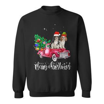 Cavalier King Charles Spaniel Christmas Ride Red Truck Sweatshirt | Mazezy