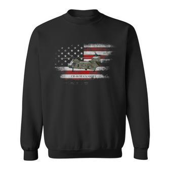 Ch-46 Sea Knight Helicopter Usa Flag Helicopter Pilot Sweatshirt | Mazezy