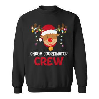 Chaos Coordinator Crew Reindeer Santa Hat Christmas Lights Sweatshirt - Monsterry