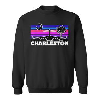 Charleston Straight Sunset Airlift Globemaster Iii Airplane Sweatshirt | Mazezy