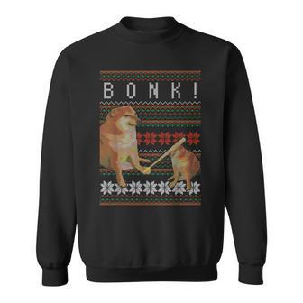Cheems Bonk Ugly Christmas Sweater Doge Meme Sweatshirt | Mazezy