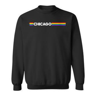 Chicago Gay Pride Colors Outfits For Parades Festival Party Sweatshirt | Mazezy