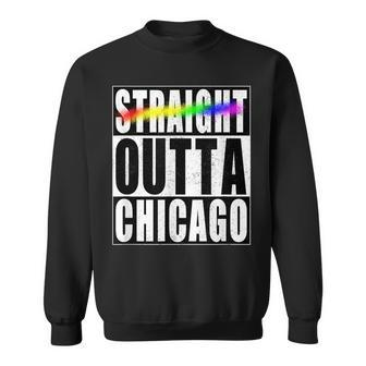 Chicago Gay Pride Not Straight Outta Lgbtq Sweatshirt | Mazezy