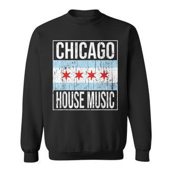 Chicago House Music Stylish Flag Vintage Dance Music Dj Sweatshirt | Mazezy