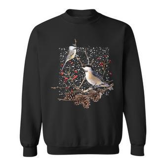 Chickadee Bird Winter Birds Black Capped Chickadee Sweatshirt | Mazezy