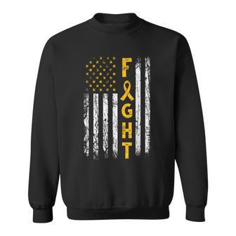 Childhood Cancer Awareness Fight Support American Flag Usa Sweatshirt | Mazezy