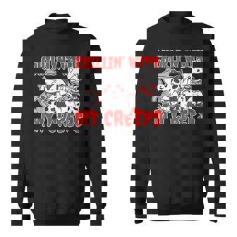 Chillin With My Creeps Cat Horror Killer Halloween Costume Halloween Costume Sweatshirt | Mazezy