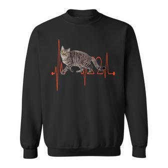 Chinese Li Hua Cat Heartbeat Ekg Cat & Kitten Lovers Sweatshirt | Mazezy