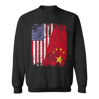 Chinese Roots Half American Flag Usa China Flag Sweatshirt | Mazezy