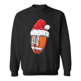 Christmas Football Ball Santa Hat Xmas Boys Team Sport Sweatshirt | Mazezy
