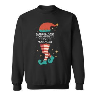Christmas Gnome Xmas Social And Community Service Manager Sweatshirt | Mazezy
