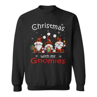 Christmas With My Gnomies Buffalo Red Plaid Gnome For Family Sweatshirt - Thegiftio UK