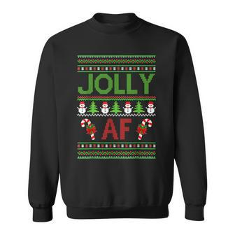 Christmas Jolly Af Ugly Sweater Xmas For Vacation Sweatshirt | Mazezy