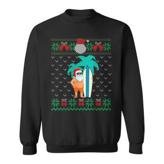 Christmas In July Summer Santa Ugly Xmas Sweater Tropical Sweatshirt | Mazezy