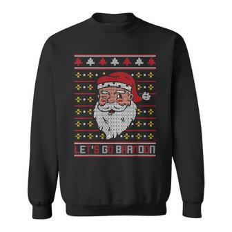 Christmas Let's Go Brandon Santa Claus Ugly Sweater Sweatshirt | Mazezy