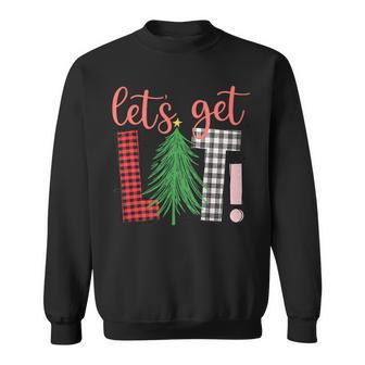 Christmas Let's Get Lit Festive Alcohol Sweatshirt | Mazezy