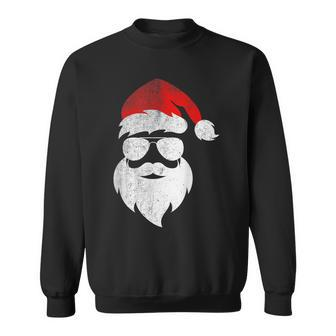 Christmas Santa Claus Face Sunglasses With Hat Beard Sweatshirt - Seseable
