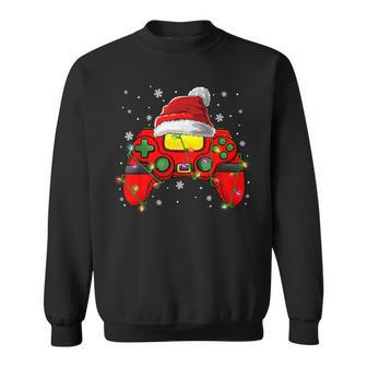 Christmas Santa Hat Video Game Controller Gamer Boys Ns Sweatshirt - Thegiftio UK