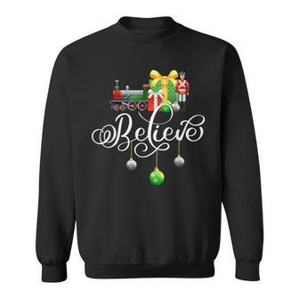 Christmas Train Christmas Believe Polar Express Xmas Santa Sweatshirt | Mazezy
