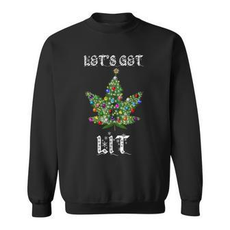 Christmas Tree Weed Leaf Pot Marijuana Thc Sweatshirt | Mazezy