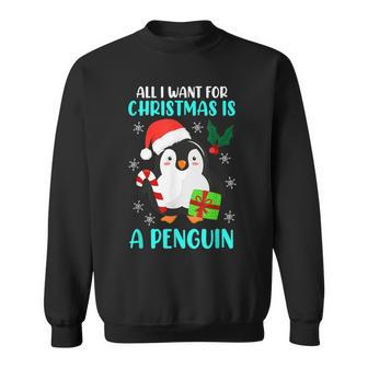 Christmas Wish Penguin Christmas Ugly Christmas Sweatshirt | Mazezy