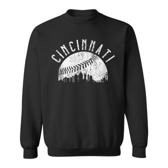 Cincinnati Baseball Vintage Baseball Fans Sweatshirt - Seseable