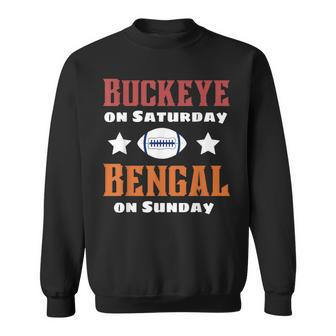 Cincinnati Ohio Funny Buckeye On Saturday Bengal On Sunday Sweatshirt | Mazezy