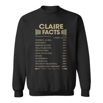 Claire Name Gift Claire Facts Sweatshirt - Seseable