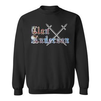 Clan Anderson Surname Last Name Scottish Tartan Funny Last Name Designs Funny Gifts Sweatshirt | Mazezy