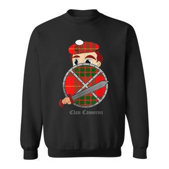 Clan Cameron Surname Last Name Scottish Tartan Crest Funny Last Name Designs Funny Gifts Sweatshirt | Mazezy