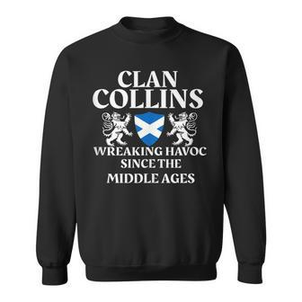 Clan Collins Scottish Family Kilt Tartan Lion Name Collins Funny Gifts Sweatshirt | Mazezy
