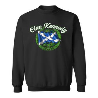 Clan Kennedy Tartan Scottish Last Name Scotland Flag Funny Last Name Designs Funny Gifts Sweatshirt | Mazezy