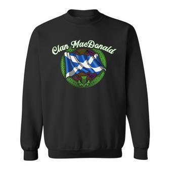 Clan Macdonald Tartan Scottish Last Name Scotland Flag Funny Last Name Designs Funny Gifts Sweatshirt | Mazezy