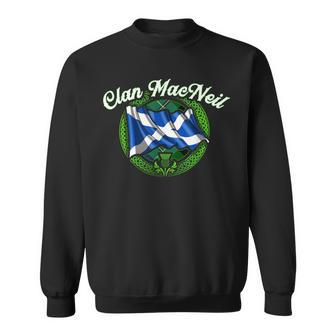 Clan Macneil Tartan Scottish Last Name Scotland Flag Funny Last Name Designs Funny Gifts Sweatshirt | Mazezy