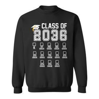 Class Of 2036 Grow With Me Graduation First Day Of School Sweatshirt | Mazezy