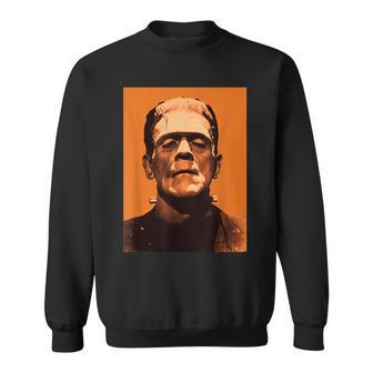 Classic Halloween Monster Frankenstein Vintage Horror Orange Sweatshirt - Monsterry AU