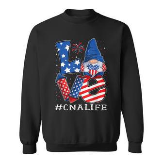 Cna Certified Nursing Assistant Love 4Th Of July Gnome Usa Sweatshirt | Mazezy