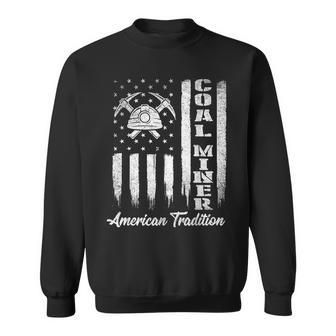 Coal Miner - Usa Flag Patriotic Underground Mining Laborer Sweatshirt - Monsterry DE